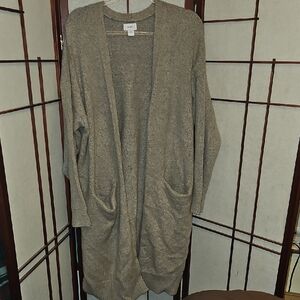 Old Navy Beige Open-Front Long Cardigan